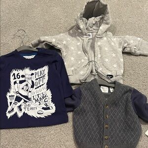 Lot of 3 6M baby tops Kardashian Kids petit bateau Hoodie Marc Jacobs